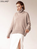 Gwmlk Women's Turtleneck Sweater Fashion Knitted Oversized Pullover Sweater Thick Warm Autumn Winter Sweaters Jumper