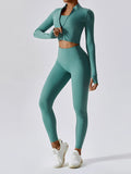 Gwmlk Sports Solid 3 Piece Sets Long Sleeve Cropped Coat With Bodycon High Waist Pants Set Women Outdoor Simple Yoga Suit 2024
