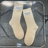 Gwmlk Long Socks Men's Women's Fashion Cloth Label Numbers Tube Socks Decoration Skateboard Casual Sports Cotton Mid-tube Sock