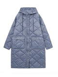 Gwmlk Women Vintage Oversize Long Hooded Parkas 2024 Autumn Winter Long Sleeve Buttons Pockets Female Warm Coat