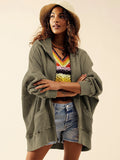 Gwmlk Oversized Open-up Hoodie Autumn Woman Hooded Zipper Pockets Long Sleeve Sweatshirt Hippie Punk Streetwear Sweatshirts