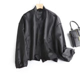 Gwmlk 2024 Women Oversize Crop Bomber Jacket Coat Vintage Puff Sleeve Zipper Female Short Outerwear Chic Tops