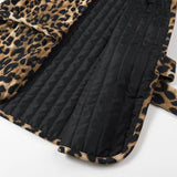 Gwmlk Vintage Leopard Print Lacing Up Bow Vest Women V Neck Sleeveless Tank Top Fashion Lady Office High Street Waistcoat