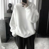 Gwmlk Sweatshirt Solid Color Lamb Hair O-Neck Long Sleeve Men's Sweatshirt Korean Fashion Loose Hoodies Streetwear Harajuku