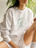 Gwmlk Print Simple Sport Sweatshirts Woman Spring Autumn Long Sleeve O-Neck Cotton Pullovers Femme Casual Classic Pull Hoodies