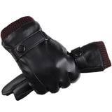 Gwmlk Men's Gloves Black Winter Mittens Women Keep Warm Screen Windproof Driving Guantes Male Autumn PU Leather Gloves Business