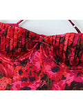 Gwmlk Summer Women Vintage Floral Print Wire Bra Halter Sling Sexy Dress Fashion Backless Ladies Night Out Party Mini Robe