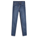 Gwmlk Women's Solid Color Fleece Lined Jeans Winter Adult High Belt Pocket Leggings Slim Fit Plus Fleece Warm Thick Pants