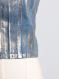 Gwmlk Women's Denim Short Tank Tops Strapless Slim Gilding Paint-coat Zipper Patchwork Camisole 2024 Summer New Fashion 29L6638