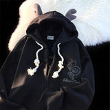 Gwmlk trendy brand Year of the Dragon embroidered hoodie men jacket loose autumn and winter oversize couple velvet sweatshirt