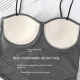 Gwmlk Summer New Arrival Sleeveless Spaghetti Strap Slim Built In Bra Camisoles for Women Chest Padded Camisole Women Tank Top