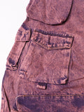 Gwmlk Women's Jeans High Waist Multiple Pockets Design Purple Loose Straight Wide Leg Denim Pants 2024 Summer New Fashion 29L3222