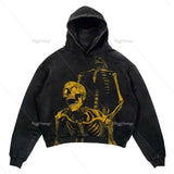 Gwmlk Street Gothic Casual Letter Blast Print Pattern Men Clothing Fashion Hoodie Harajuku Retro Y2K Hoodie sweatshirt