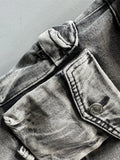 Gwmlk Women's Jeans Gradient Grey Loose Multiple Pockets Straight Wide Leg Denim Cargo Pants 2024 Summer New Fashion 29L3268