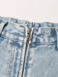 Gwmlk Women's Jeans High Waist Solid Color Deconstruction Straight Wide Leg Patchwork Female Denim Pants 2024 Summer New Fashion