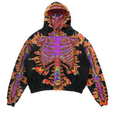 Gwmlk New European and American Men Casual Sweater Street Fashion Brand YK2 Skull 3D Digital Print Couple Hooded Sweater