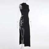 Gwmlk Black Sleeveless Bandage Sexy Dress for Women Club Party Backless Tank Dresses Skinny Fashion Summer 2024 §á§ݧѧä§î§Ö §ا֧ߧã§ܧà§Ö