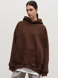 Gwmlk Basic Oversized Hoodie Autumn Woman Hooded Pockets Long Sleeve Pull Sweatshirt Fashion Streetwear Simple Sweatshirts 2024