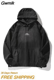 Gwmlk Denim Hoodie Loose Pullover Black Hooded Women's Denim Jacket Mens Harajuku Oversized Hip Hop Streetwear Y2K Clothing