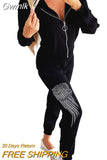 Gwmlk Women Sports Suit 2 Piece Set Autumn Winter Print Punk Style Slim Leisure Women's Hoodies Sweatpants Trend Suits 2023