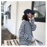 gwmlk Women Harajuku Gothic stripe cotton Hoodie Clothes 2023 Autumn long sleeve loose Kawaii Korean thin Sweatshirt kpop Tops