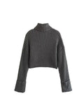 Gwmlk 2023 Ladies Retro Solid Turtleneck Sweater Warm Knit Pullover Women Fashion Autumn Spring Casual Long Sleeve Sweater
