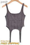 gwmlk Thread Safari Style Vest Irregular Hook Bottomed Shirt For Women Square Neck Sexy Sleeveless Sort Tops