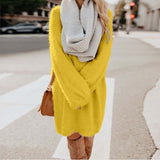 Gwmlk Autumn / Winter Ebaywish Fashionable Women's Dress With Long Sleeves, Round Neck And Loose Plush Dress