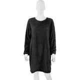 Gwmlk Autumn / Winter Ebaywish Fashionable Women's Dress With Long Sleeves, Round Neck And Loose Plush Dress