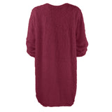 Gwmlk Autumn / Winter Ebaywish Fashionable Women's Dress With Long Sleeves, Round Neck And Loose Plush Dress