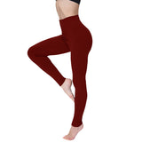 Gwmlk Style Brushed Pants Bottoming Trousers Thin Solid Color Skinny Tight Yoga Pants