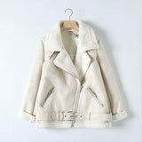 Gwmlk Autumn And Winter New Leisure Thickened Warm Ring Fur Integrated Coat