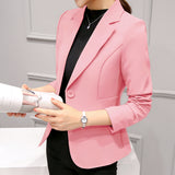 Gwmlk Spring And Autumn New Chic Professional Suit Long-Sleeved Korean Version Slim And Slim Small Suit Jacket Women's Short Style