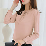 Gwmlk Daifei 2024 Winter Dress New Han Fan Chiffon Shirt Women's Long-Sleeved White Fashion Shirt Loose Blouse