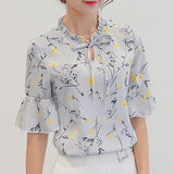 Gwmlk Daifei 2024 Summer New Korean Women's Wear OL Bottomed Shirt Fashion Slim Short-Sleeved Casual Chiffon Shirt