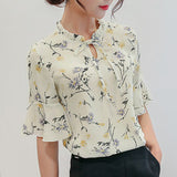 Gwmlk Daifei 2024 Summer New Korean Women's Wear OL Bottomed Shirt Fashion Slim Short-Sleeved Casual Chiffon Shirt