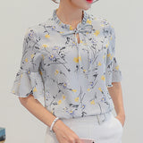 Gwmlk Daifei 2024 Summer New Korean Women's Wear OL Bottomed Shirt Fashion Slim Short-Sleeved Casual Chiffon Shirt