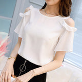 Gwmlk Style 2024 Spring OL Style Korean Version Round Neck Slim Blouse