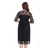 Gwmlk Style Fat MM Large Size Elegant Dress Dress Medium Sleeve Dress Lace Skirt