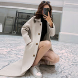 Gwmlk 2024 Spring / Summer Ebaywish Lapel Women's Woolen Coat