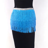 Gwmlk Women Sequin Tassel Tutu Skirt Rave Fringe Belly Dance Hip Scarf Wrap Skirt Club Mini Skirt Sexy Club party Clothing