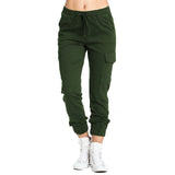 Gwmlk Women Solid Cargo Pants Multicolor Stretch Casual Lacing Drawstring High Waist Bottoms Trousers Fitness Tracksuit  High Hop Pant