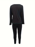 Gwmlk Independent Station Large Size Women's Long-Sleeved Trousers Two-Piece Suit In Solid Color