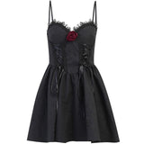 Gwmlk Winter Dress New Style Dress Dark Style Jacquard A Pendulum Back Halter Dress