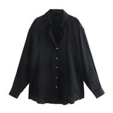 Gwmlk Spring Style New Spring Satin Texture Classic Shirt 7969046