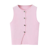 Gwmlk 2024 New Street Style Simple And Slim Short Knitted Vest 5536027