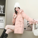 Temperament Hooded Long Down Cotton-Padded Jacket Female 2024 Winter New Slim Show Cotton-Padded Jacket Versatile Coat