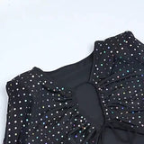 Gwmlk Dazzling Sequined Dress 2024 Fall New Sexy Hollowed-Out Strap Slim Dress