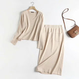 Gwmlk New Autumn Style Emaciated Sweater Half Skirt Suit