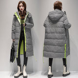 Down Cotton-Padded Jacket Female Long Style Over The Knee Thick 2024 Winter New Thousand Bird Case Cotton-Padded Jacket Bread Coat